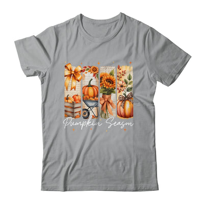 Pumpkin Season Coquette Fall Autumn Sunflower Floral Leopard Shirt & Sweatshirt | teecentury