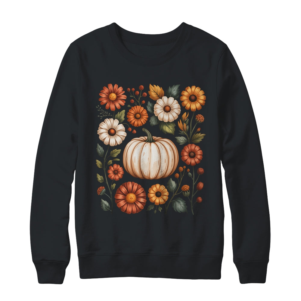 Pumpkin Season Wildflower Thanksgiving Autumn Fall Leaves Shirt & Sweatshirt | teecentury