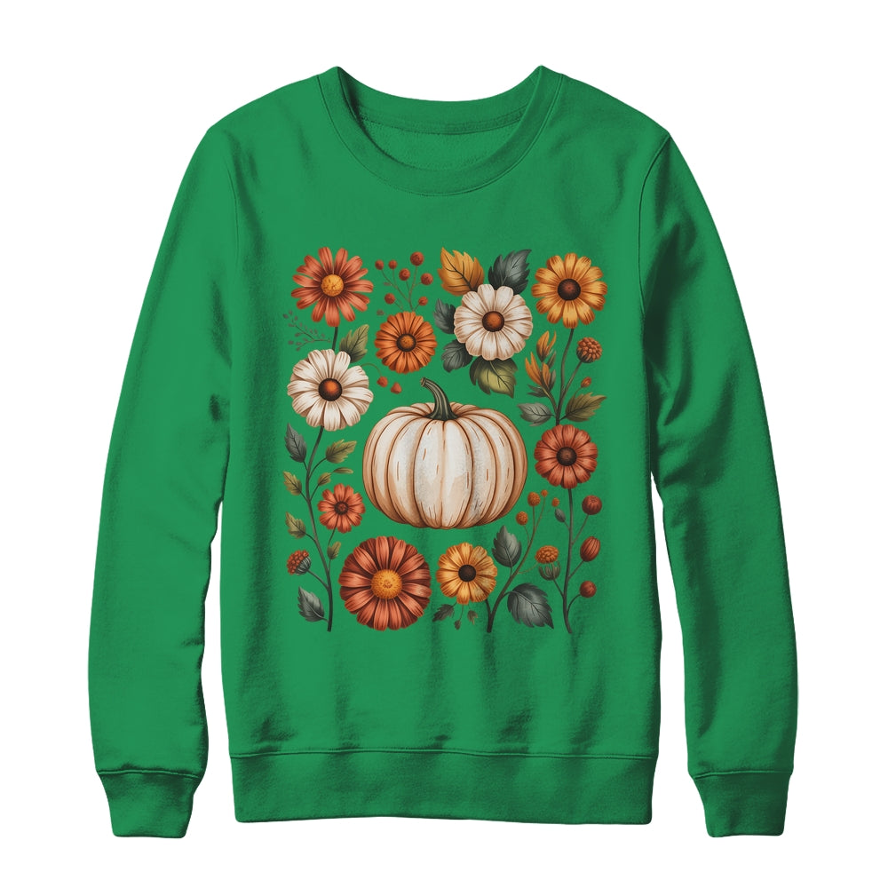 Pumpkin Season Wildflower Thanksgiving Autumn Fall Leaves Shirt & Sweatshirt | teecentury