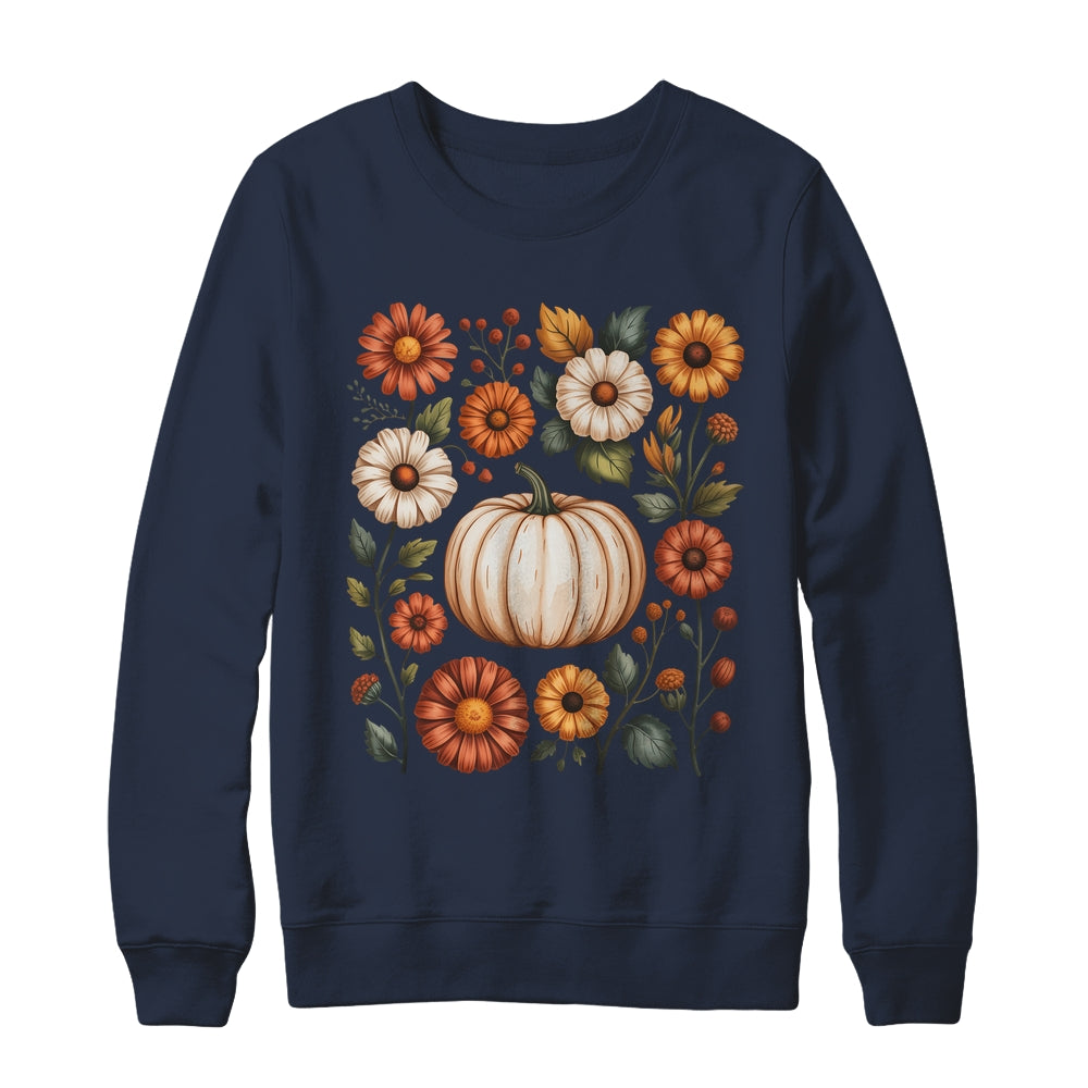 Pumpkin Season Wildflower Thanksgiving Autumn Fall Leaves Shirt & Sweatshirt | teecentury