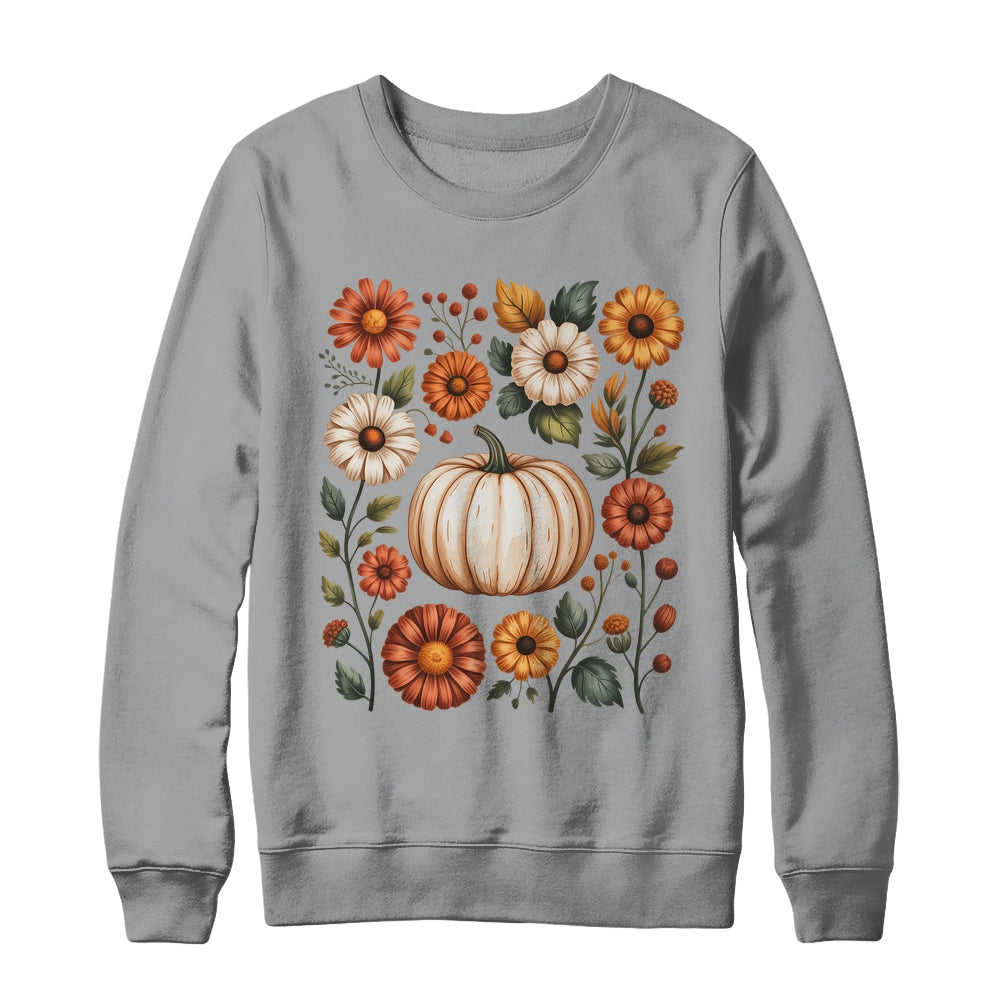 Pumpkin Season Wildflower Thanksgiving Autumn Fall Leaves Shirt & Sweatshirt | teecentury