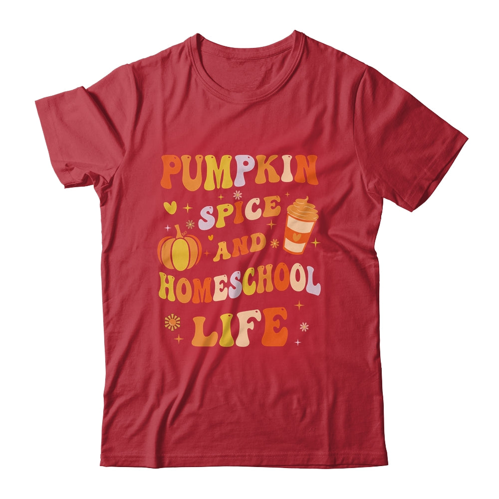 Pumpkin Spice And Homeschool Life Funny Homeschooler Groovy Shirt & Tank Top | teecentury