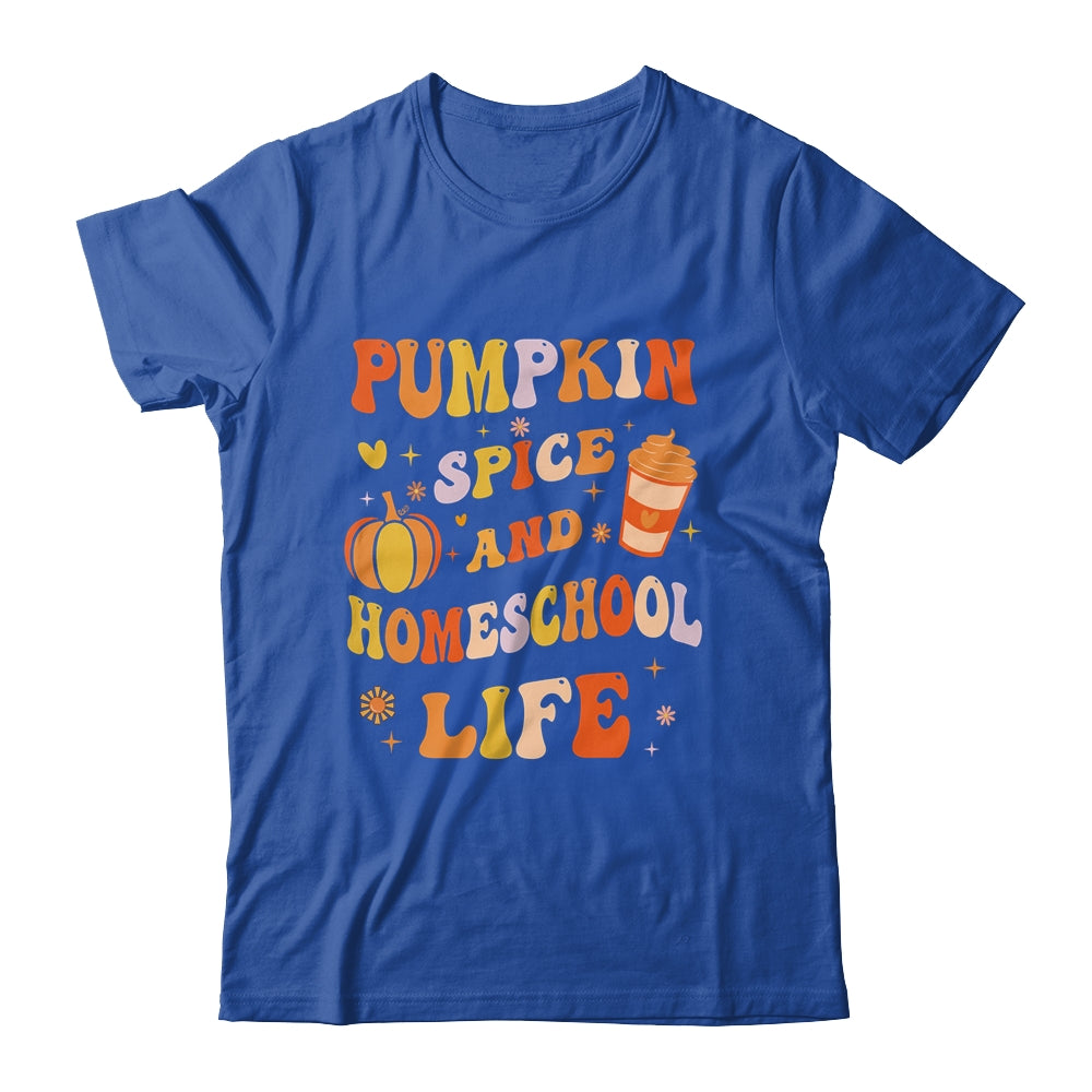 Pumpkin Spice And Homeschool Life Funny Homeschooler Groovy Shirt & Tank Top | teecentury