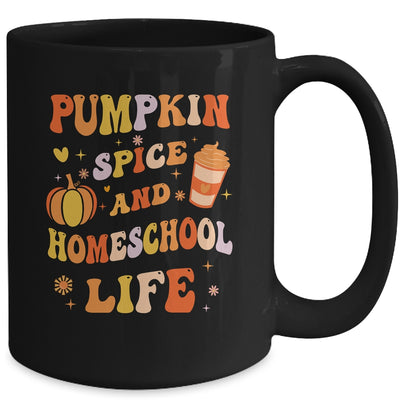 Pumpkin Spice And Homeschool Life Funny Homeschooler Groovy Mug | teecentury
