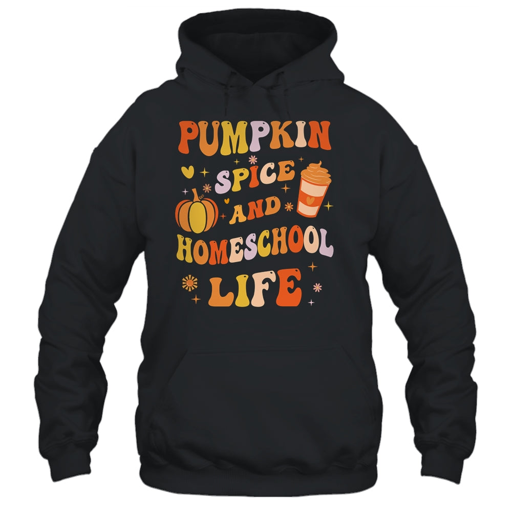 Pumpkin Spice And Homeschool Life Funny Homeschooler Groovy Shirt & Tank Top | teecentury