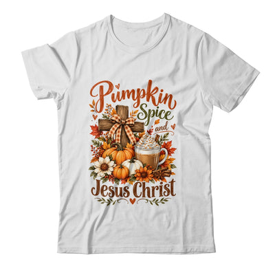 Pumpkin Spice And Jesus Christ Funny Fall Christian Floral Shirt & Sweatshirt | teecentury