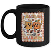 Pumpkin Teacher Preppy Fall In Love With Learning Autumn Mug | teecentury