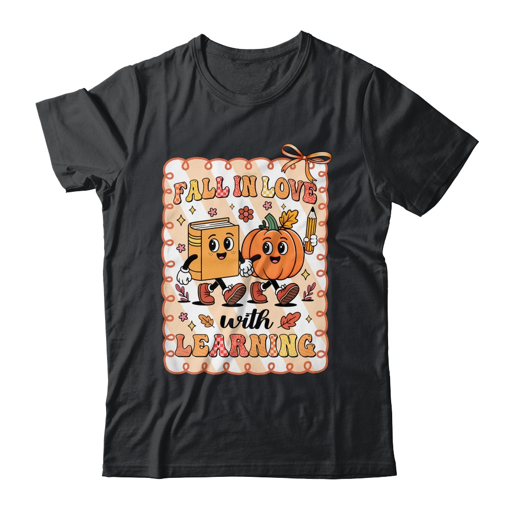 Pumpkin Teacher Preppy Fall In Love With Learning Autumn Shirt & Sweatshirt | teecentury