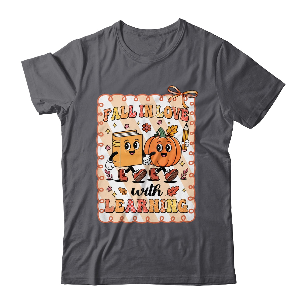 Pumpkin Teacher Preppy Fall In Love With Learning Autumn Shirt & Sweatshirt | teecentury