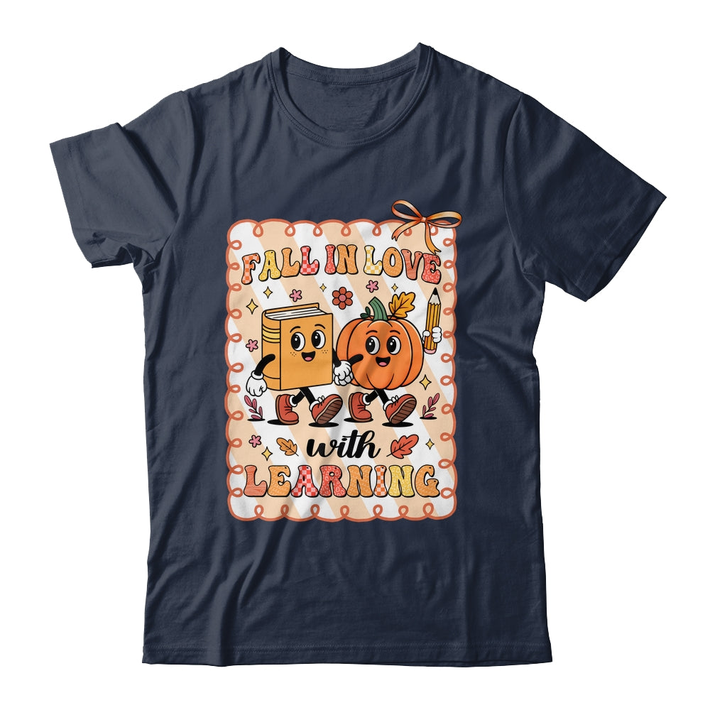 Pumpkin Teacher Preppy Fall In Love With Learning Autumn Shirt & Sweatshirt | teecentury