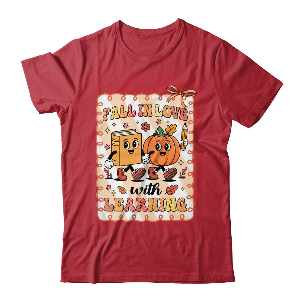 Pumpkin Teacher Preppy Fall In Love With Learning Autumn Shirt & Sweatshirt | teecentury