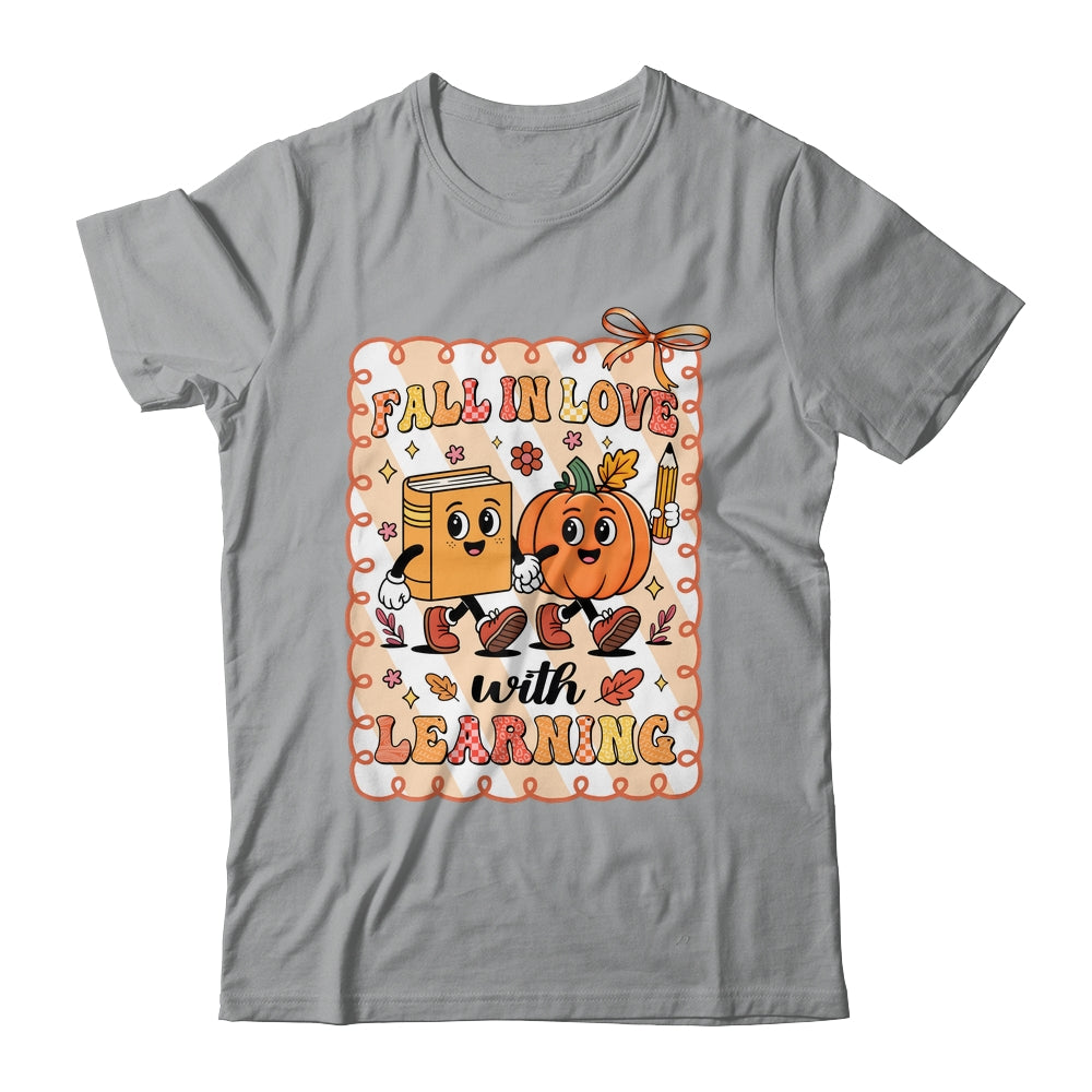 Pumpkin Teacher Preppy Fall In Love With Learning Autumn Shirt & Sweatshirt | teecentury