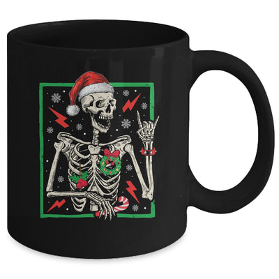 Punk Rock Skeleton Santa Hat Cool Rocker Christmas Men Women Mug | teecentury
