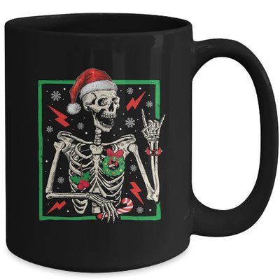 Punk Rock Skeleton Santa Hat Cool Rocker Christmas Men Women Mug | teecentury