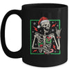 Punk Rock Skeleton Santa Hat Cool Rocker Christmas Men Women Mug | teecentury