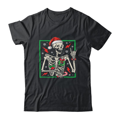 Punk Rock Skeleton Santa Hat Cool Rocker Christmas Men Women Shirt & Sweatshirt | teecentury