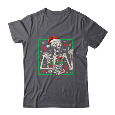Punk Rock Skeleton Santa Hat Cool Rocker Christmas Men Women Shirt & Sweatshirt | teecentury