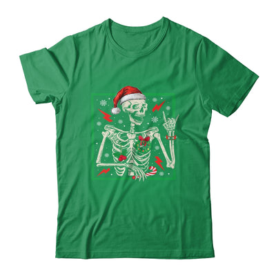 Punk Rock Skeleton Santa Hat Cool Rocker Christmas Men Women Shirt & Sweatshirt | teecentury