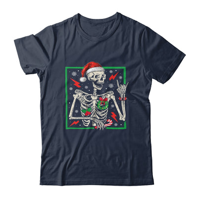 Punk Rock Skeleton Santa Hat Cool Rocker Christmas Men Women Shirt & Sweatshirt | teecentury