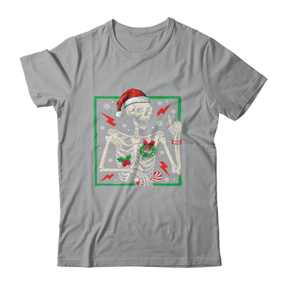 Punk Rock Skeleton Santa Hat Cool Rocker Christmas Men Women Shirt & Sweatshirt | teecentury