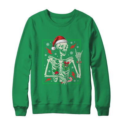 Punk Rock Skeleton Santa Hat Cool Rocker Christmas Men Women Shirt & Sweatshirt | teecentury
