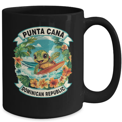 Punta Cana Dominican Republic Cute Sea Turtle Surfing Summer Vacation Mug | teecentury