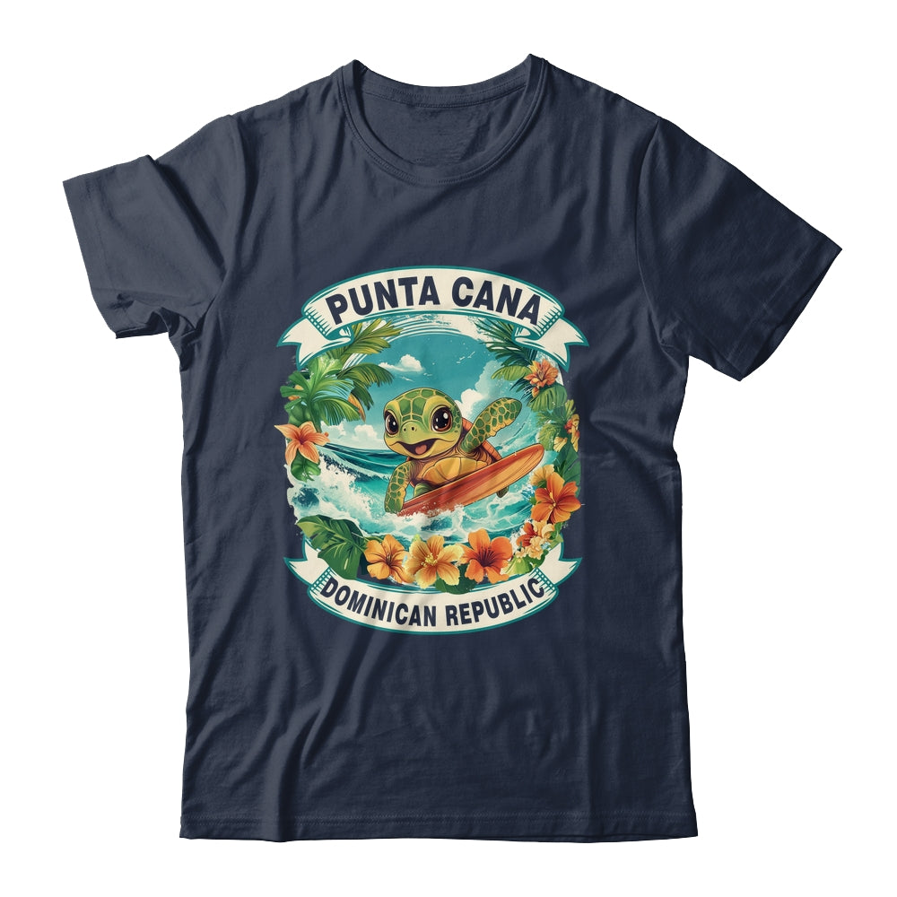 Punta Cana Dominican Republic Cute Sea Turtle Surfing Summer Vacation Shirt & Tank Top | teecentury