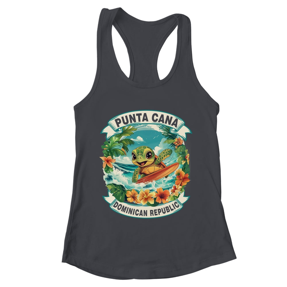 Punta Cana Dominican Republic Cute Sea Turtle Surfing Summer Vacation Shirt & Tank Top | teecentury