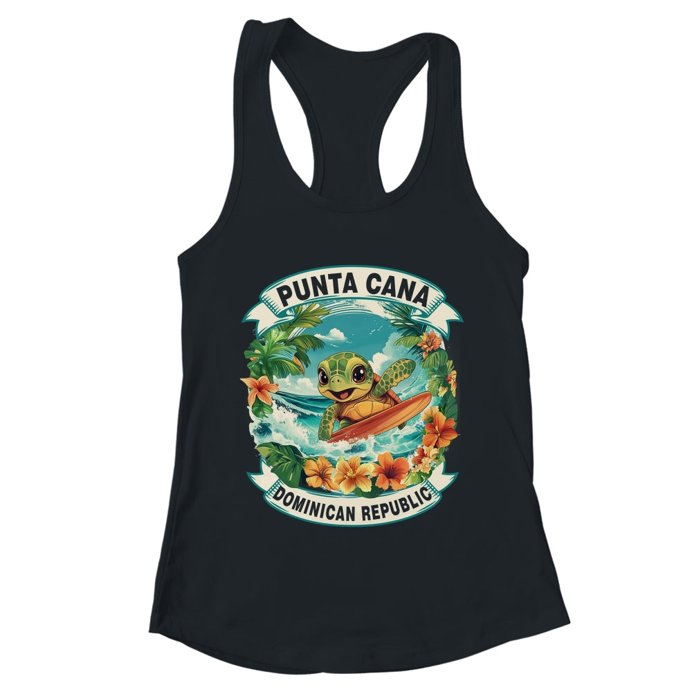 Punta Cana Dominican Republic Cute Sea Turtle Surfing Summer Vacation Shirt & Tank Top | teecentury