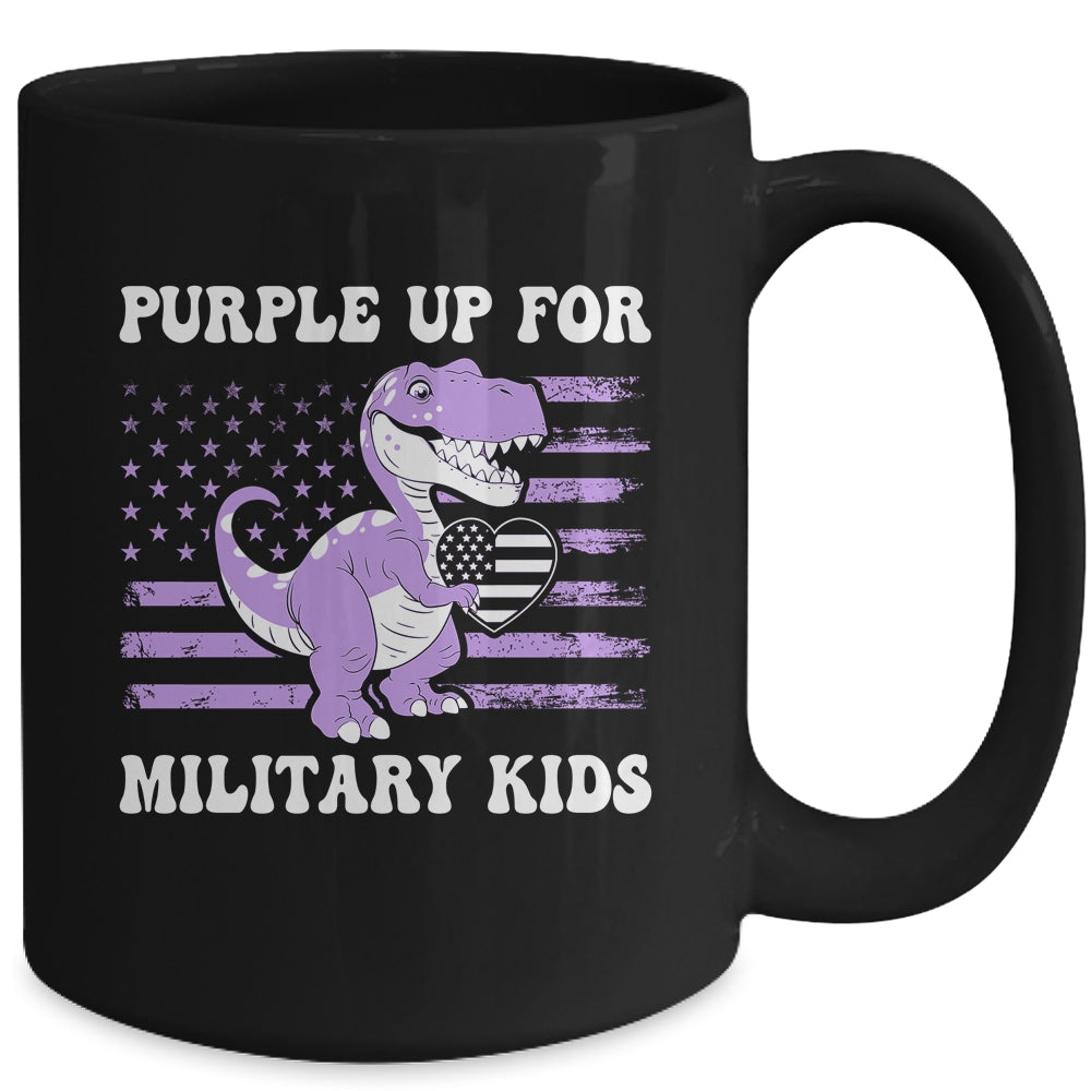 Purple Up For Military Kids Military Child Month Dino Boys Mug | teecentury