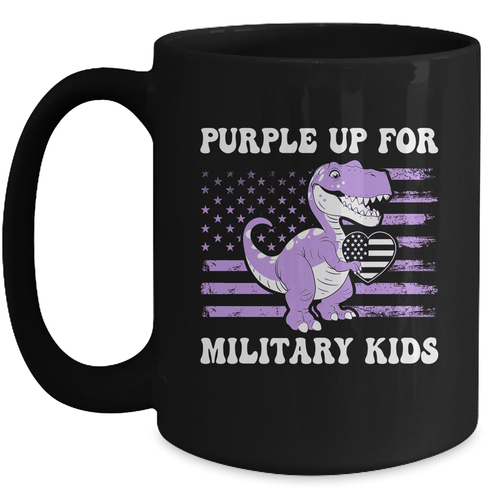Purple Up For Military Kids Military Child Month Dino Boys Mug | teecentury