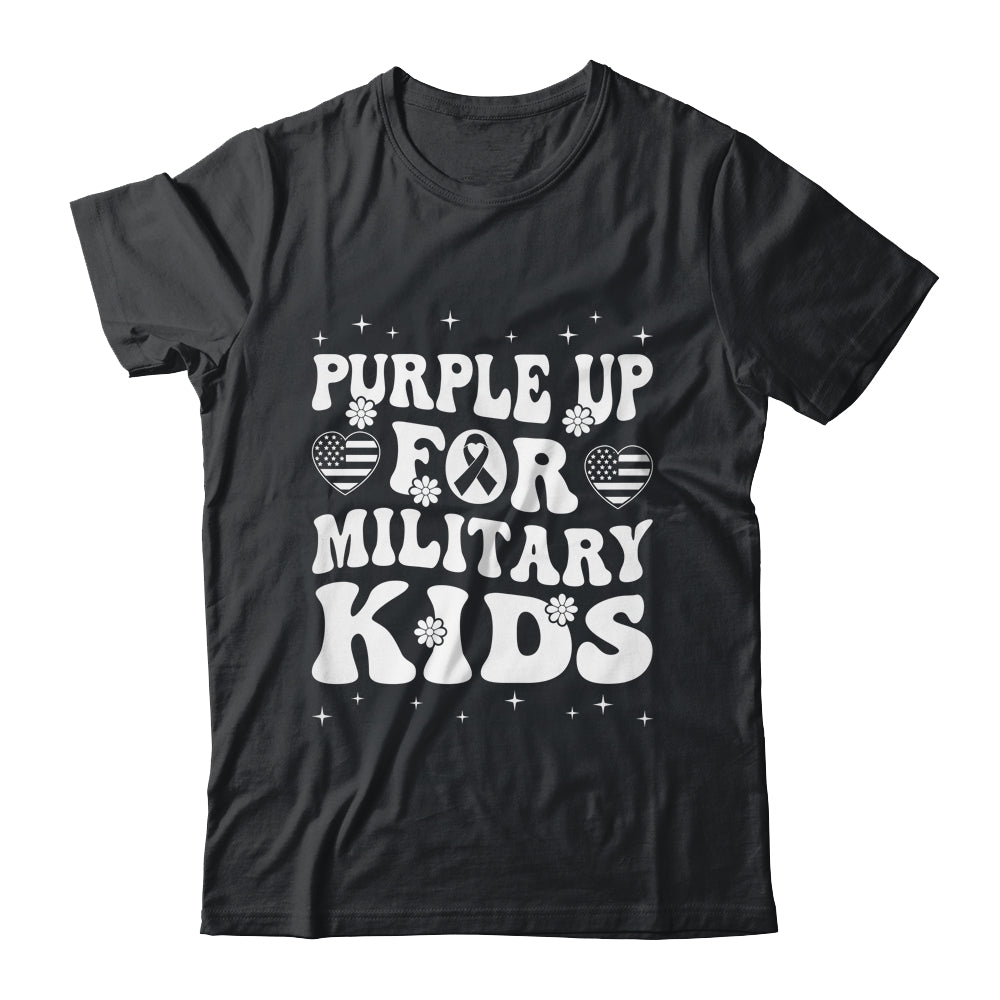 Purple Up For Military Kids Military Child Month Groovy Shirt & Hoodie | teecentury