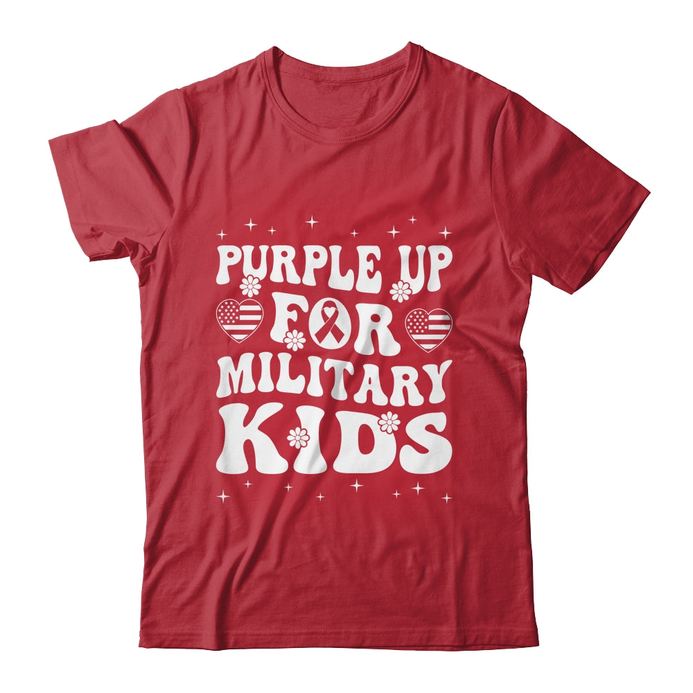 Purple Up For Military Kids Military Child Month Groovy Shirt & Hoodie | teecentury