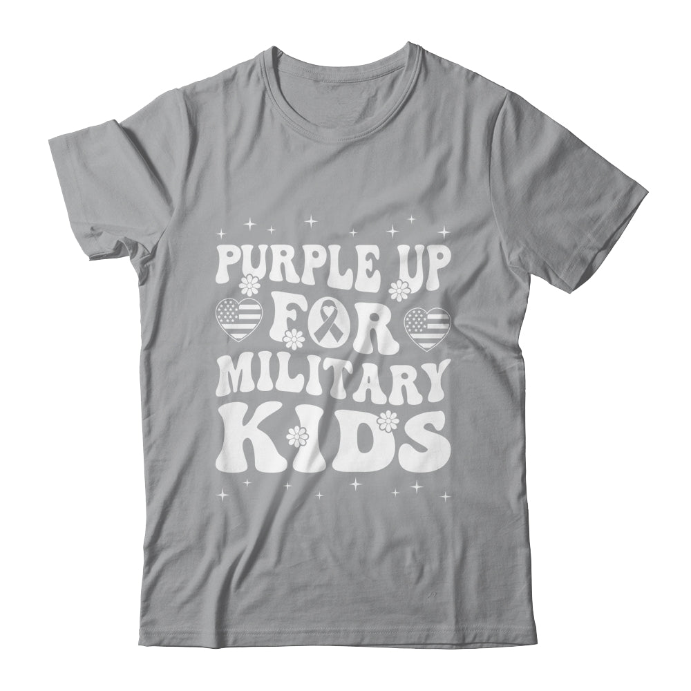Purple Up For Military Kids Military Child Month Groovy Shirt & Hoodie | teecentury