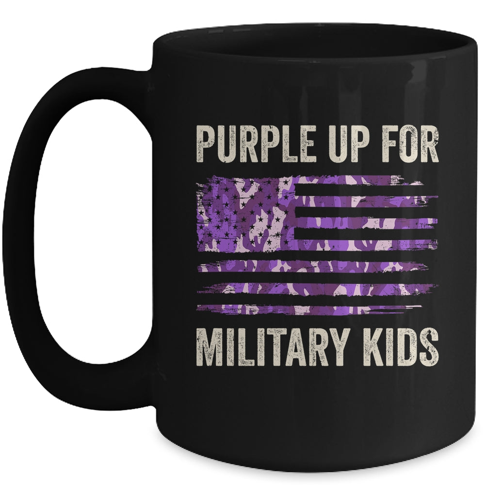 Purple Up For Military Kids Military Child Month USA Flag Mug | teecentury