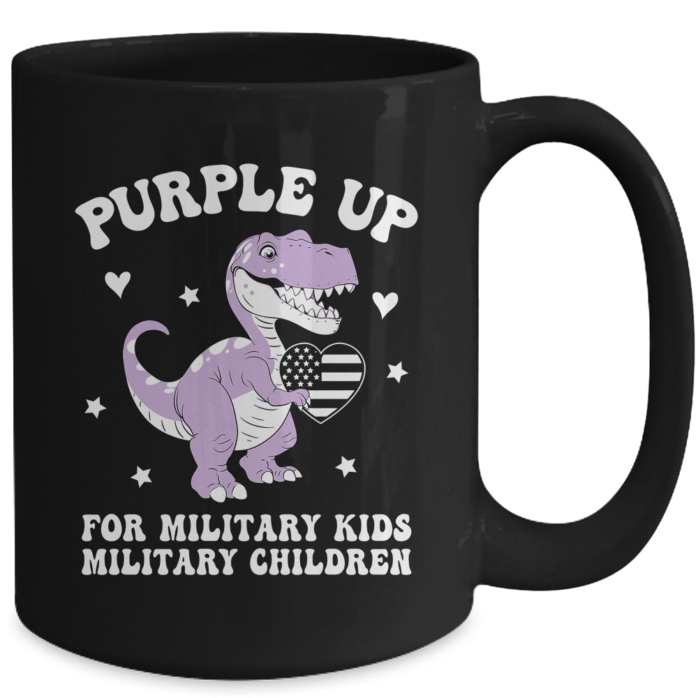 Purple Up For Military Kids Month Military Child Dinosaur Mug | teecentury