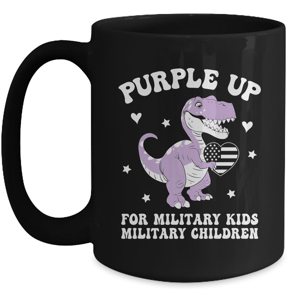 Purple Up For Military Kids Month Military Child Dinosaur Mug | teecentury