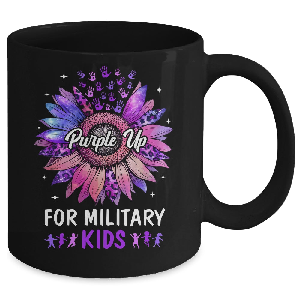 Purple Up For Military Kids Sunflower Military Child Month Mug | teecentury
