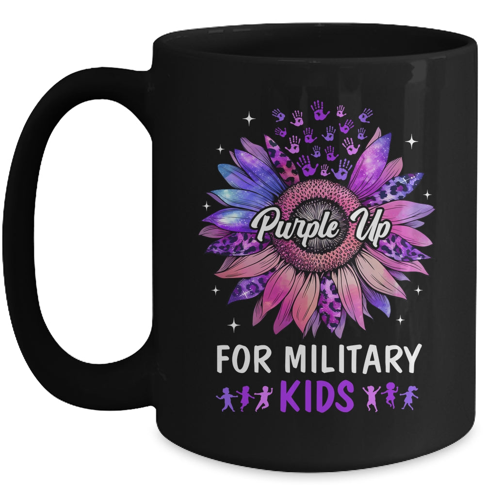 Purple Up For Military Kids Sunflower Military Child Month Mug | teecentury