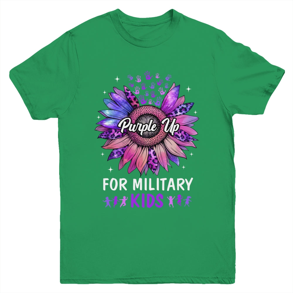 Purple Up For Military Kids Sunflower Military Child Month Youth Shirt | teecentury