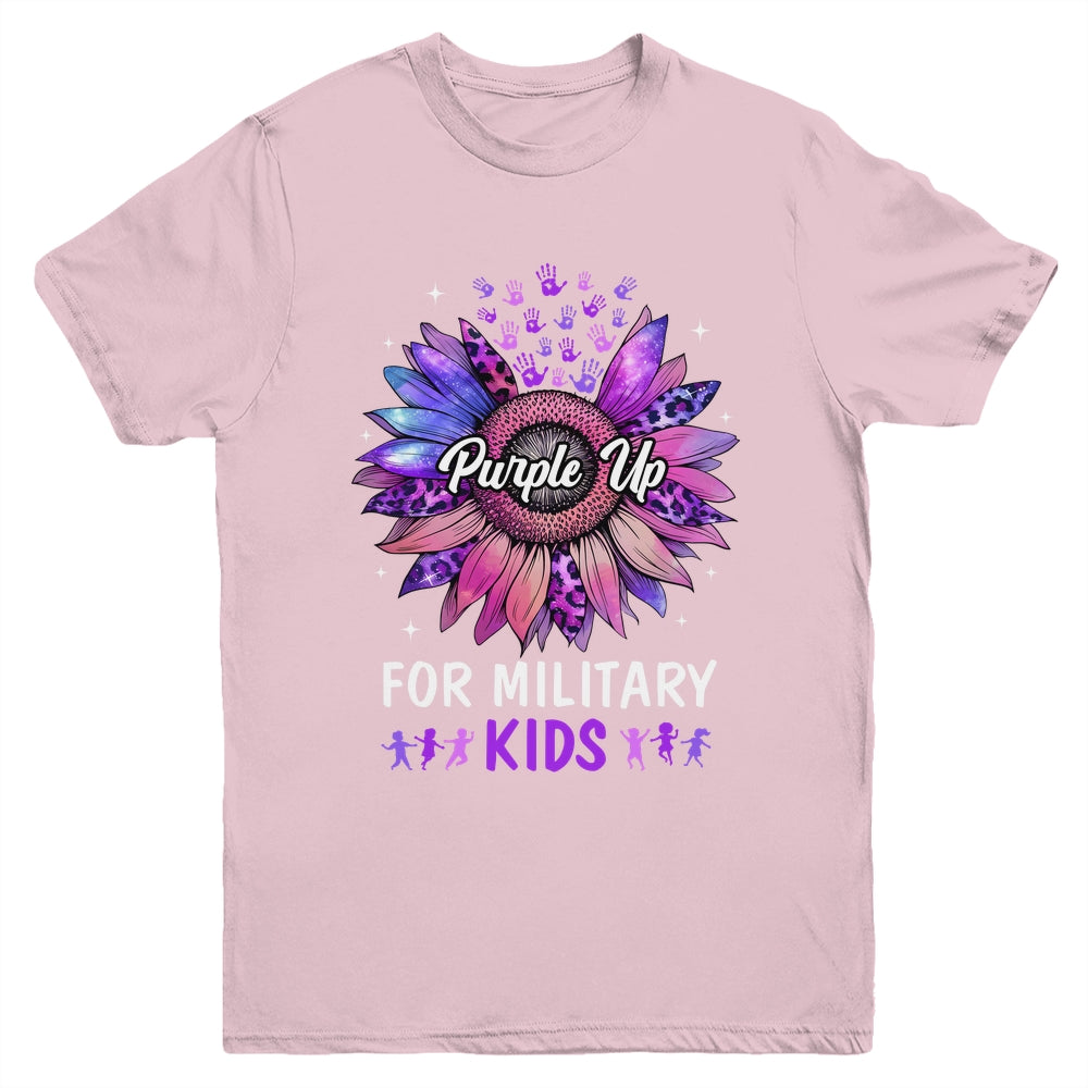 Purple Up For Military Kids Sunflower Military Child Month Youth Shirt | teecentury