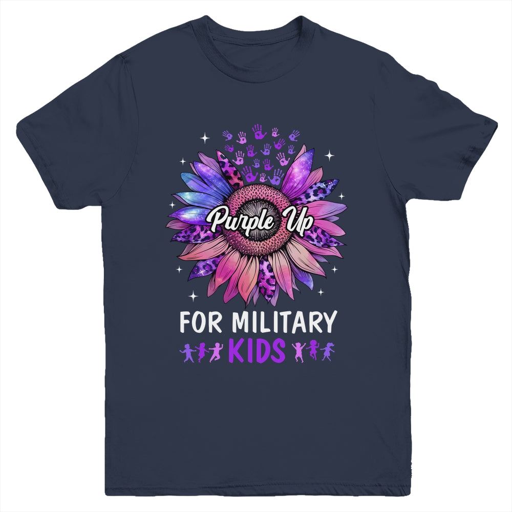 Purple Up For Military Kids Sunflower Military Child Month Youth Shirt | teecentury