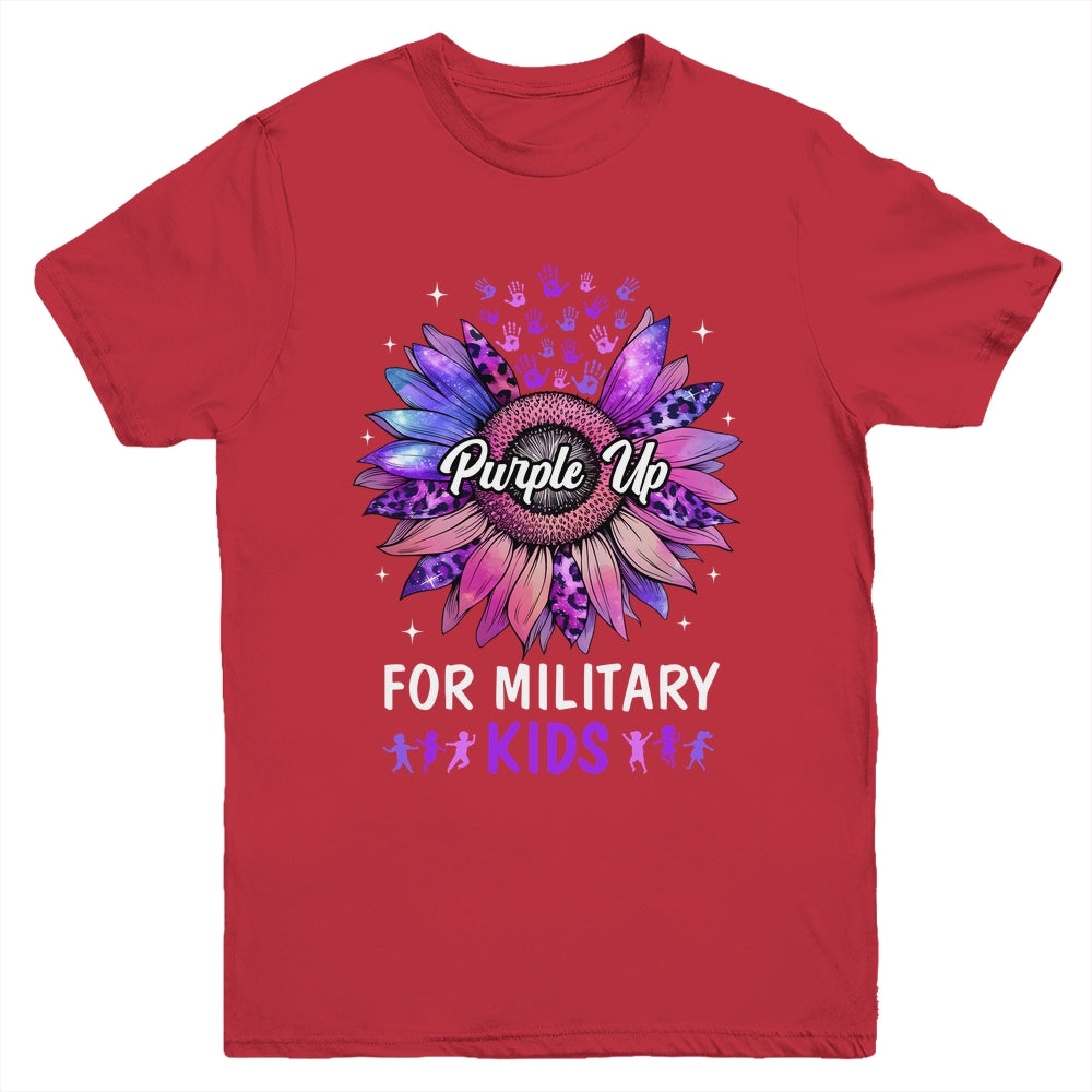 Purple Up For Military Kids Sunflower Military Child Month Youth Shirt | teecentury
