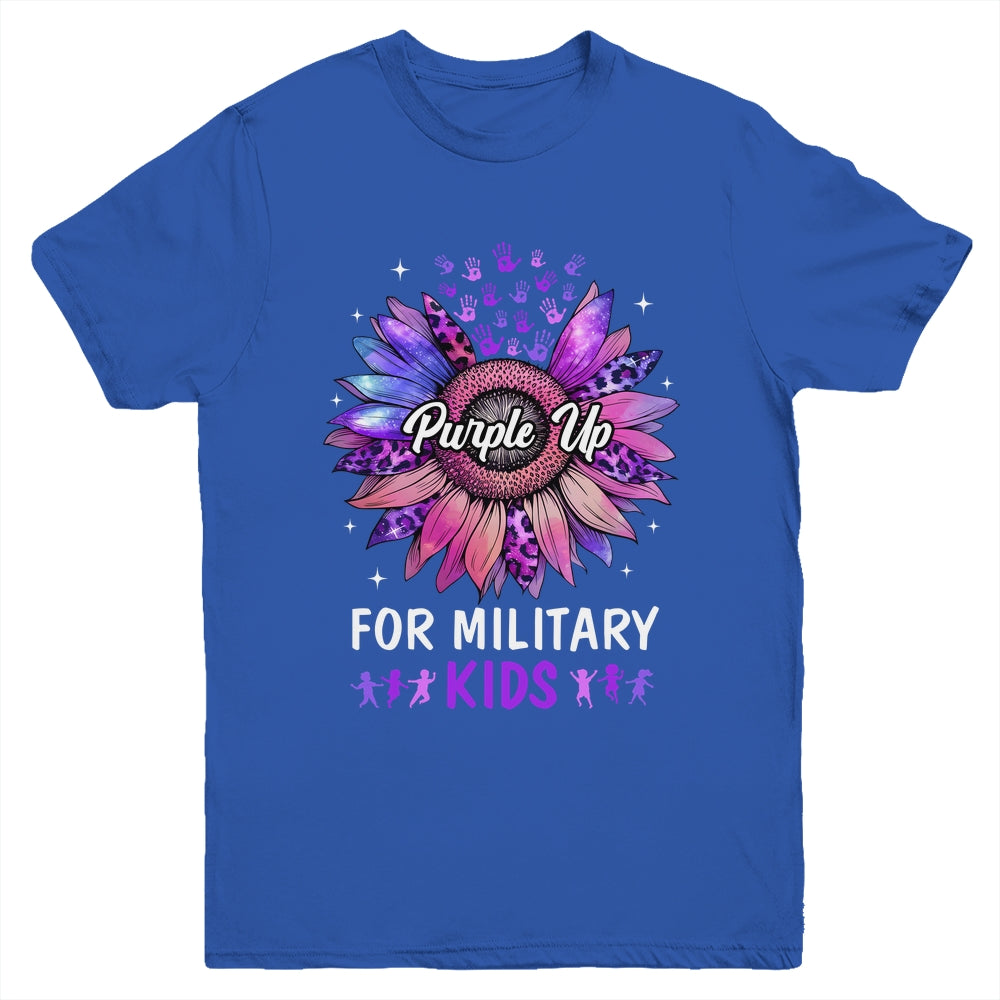 Purple Up For Military Kids Sunflower Military Child Month Youth Shirt | teecentury