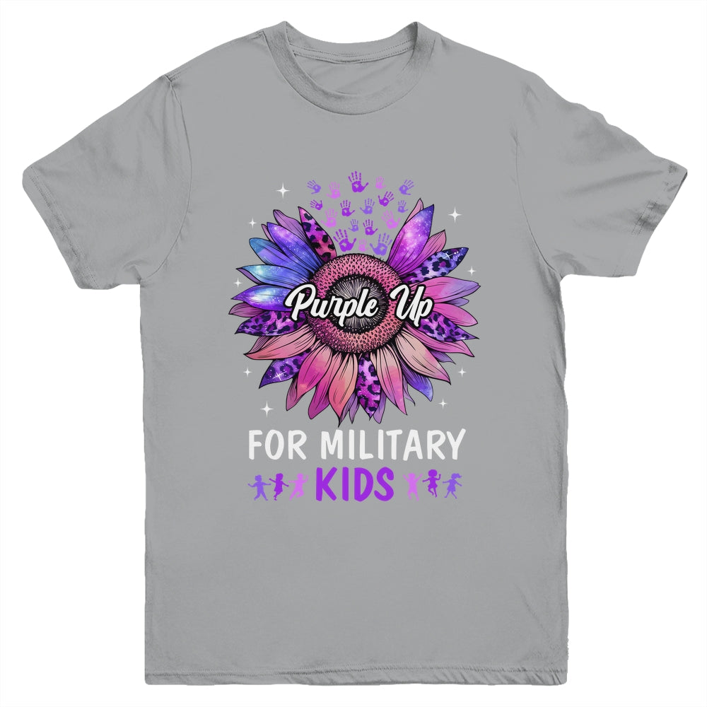 Purple Up For Military Kids Sunflower Military Child Month Youth Shirt | teecentury