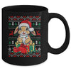 Rabbit Bunny Xmas Lights Santa Hat Bunny Ugly Christmas Mug | teecentury