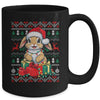 Rabbit Bunny Xmas Lights Santa Hat Bunny Ugly Christmas Mug | teecentury