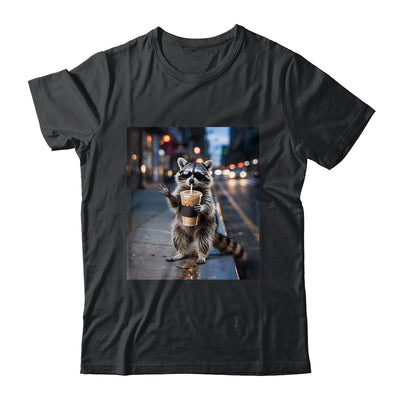 Raccoon Drinking Iced Coffee Funny Meme For Men Women Shirt & Tank Top | teecentury