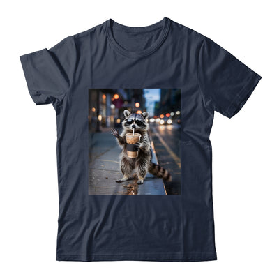 Raccoon Drinking Iced Coffee Funny Meme For Men Women Shirt & Tank Top | teecentury