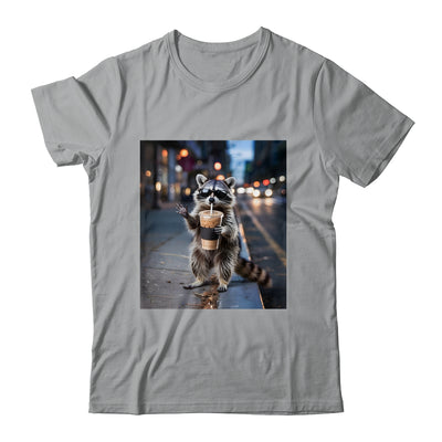 Raccoon Drinking Iced Coffee Funny Meme For Men Women Shirt & Tank Top | teecentury